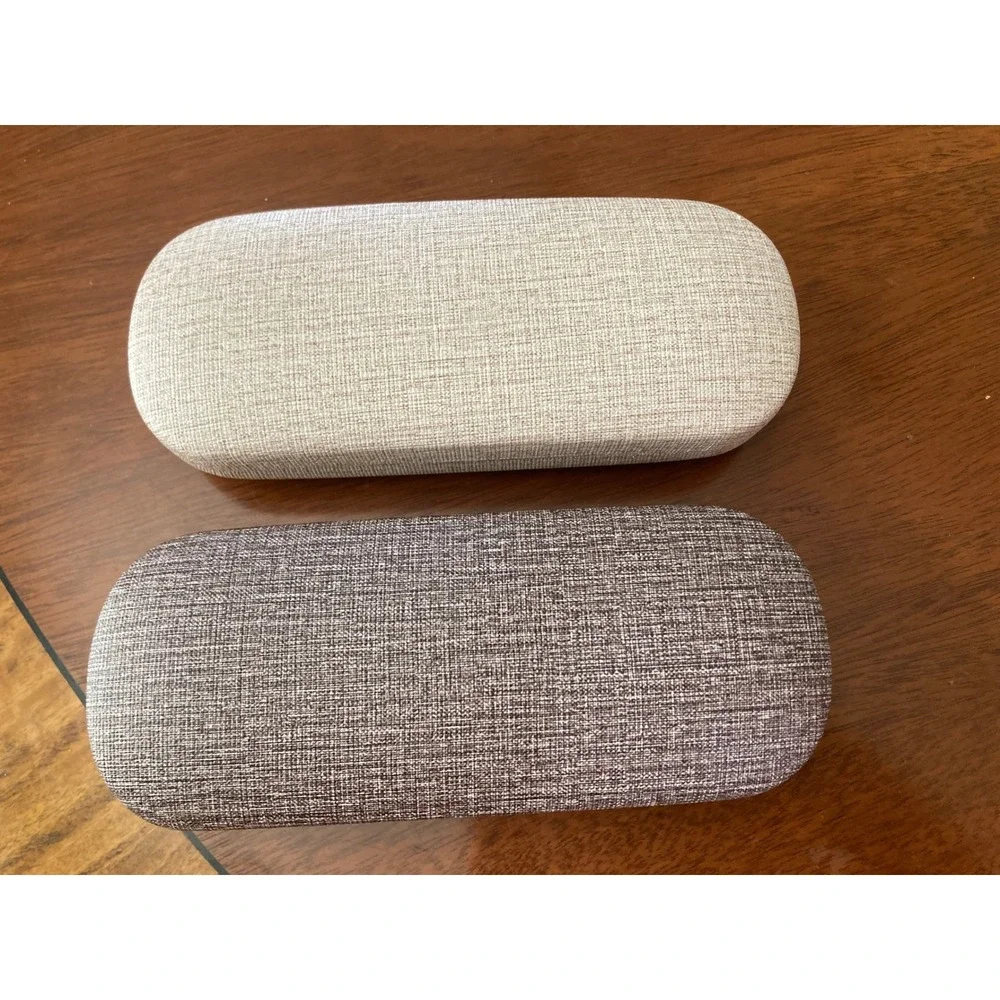 Ray Love Hard Shell Eyeglass Case Set 2pc  Beige Grey Minimalist Neutral tones